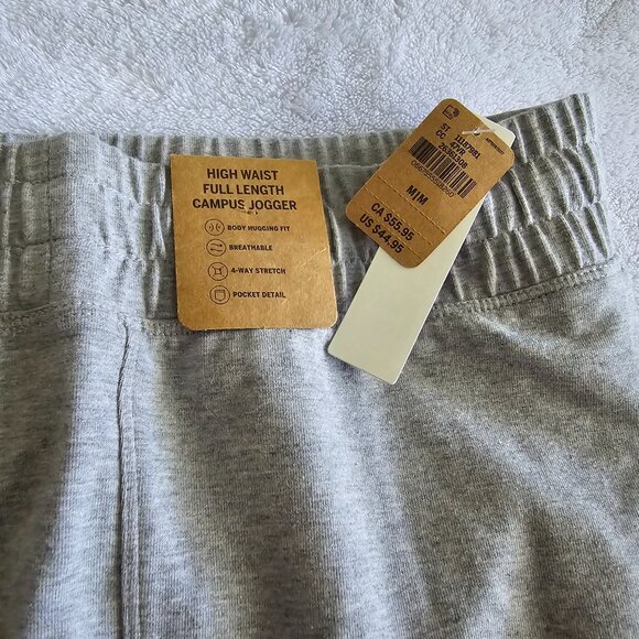 NWT VS PINK M Full Length High Waist grey campus jogger - Picture 4 of 4